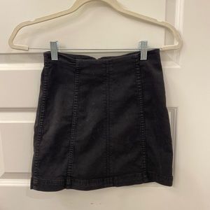 FREE PEOPLE BLACK DENIM STRETCH MINI SKIRT
